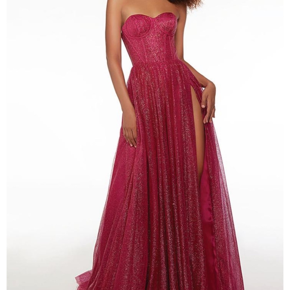 Alyce Paris 61601 Orchid Glitter Corset Prom Gown Size 2 NWT - Picture 10 of 13